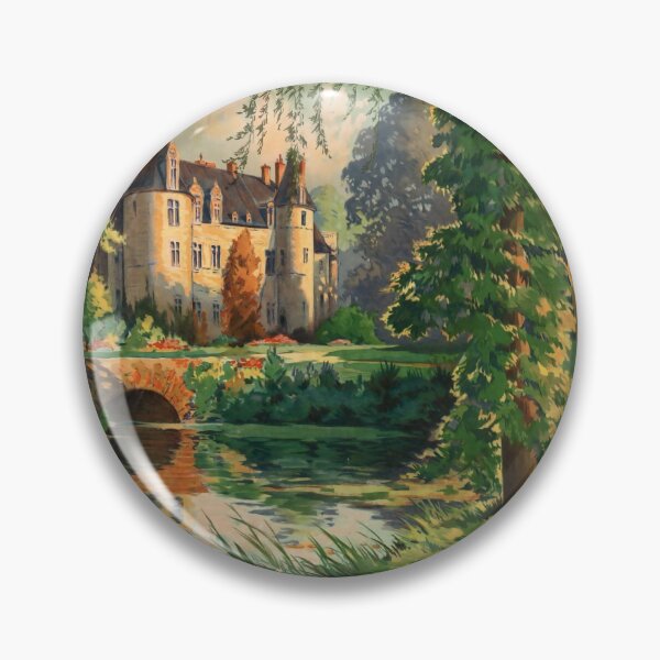 Item preview, Chateau de Tourlaville vintage travel poster designed and sold by stickart-marek.