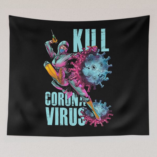 Item preview, Kill Coronavirus black background designed and sold by unfamouzzz.