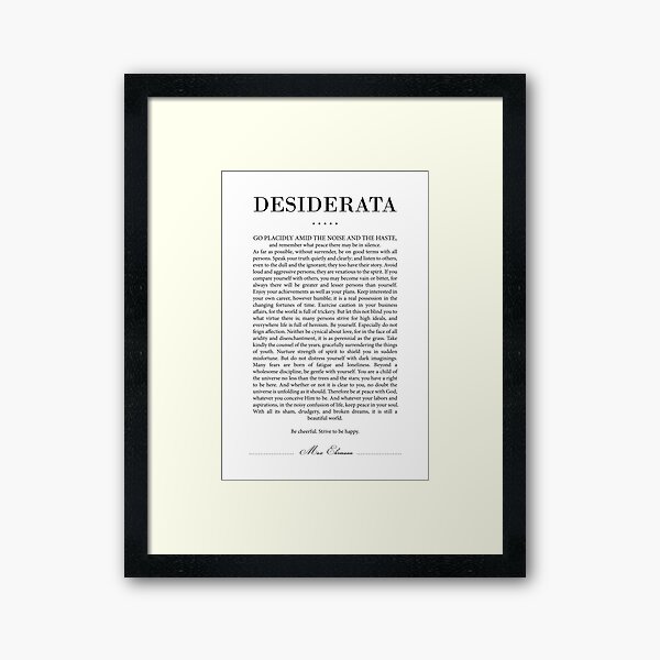 Item preview, Desiderata, Max Ehrmann - Typography Print 18 - Literary Poster designed and sold by Studio Grafiikka.