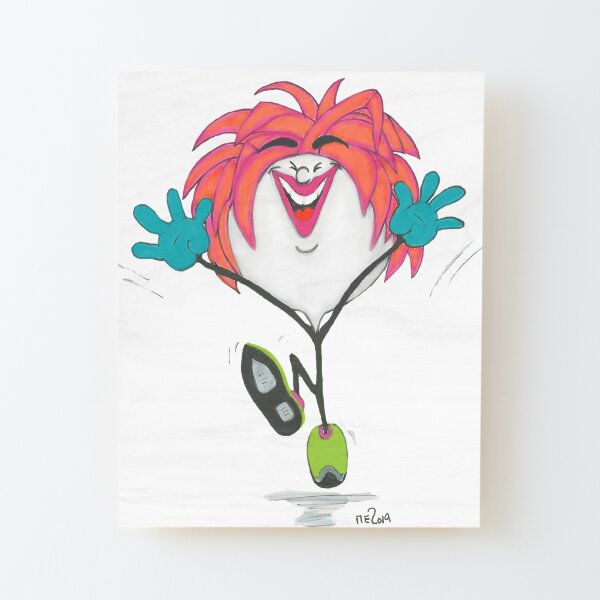 Feel-Good-Stickwoman Aufgezogener Druck auf Holz