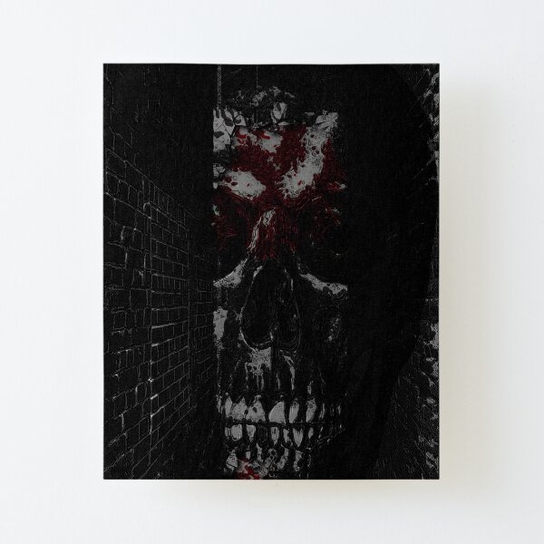bloodied skull Canvas Mounted Print