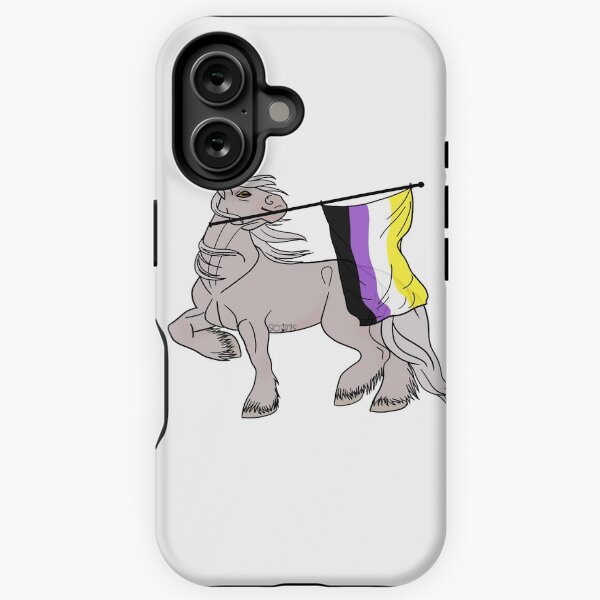Aperçu de l'œuvre Nonbinary flag (white draft) [Queer horse] créée et vendue par ScotisFr.