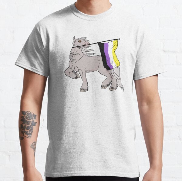 Aperçu de l'œuvre Nonbinary flag (white draft) [Queer horse] créée et vendue par ScotisFr.