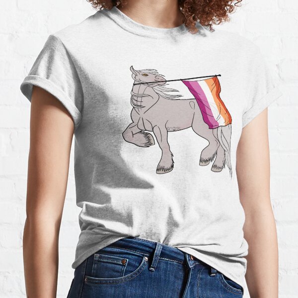 Aperçu de l'œuvre Lesbian flag (white draft) [Queer horse] créée et vendue par ScotisFr.