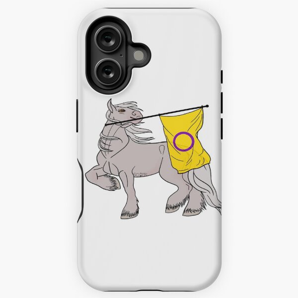 Aperçu de l'œuvre Intersex flag (white draft) [Queer horse] créée et vendue par ScotisFr.