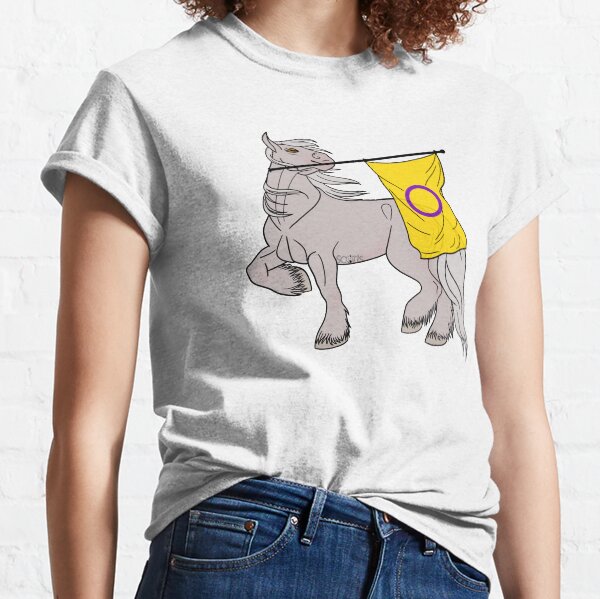Aperçu de l'œuvre Intersex flag (white draft) [Queer horse] créée et vendue par ScotisFr.