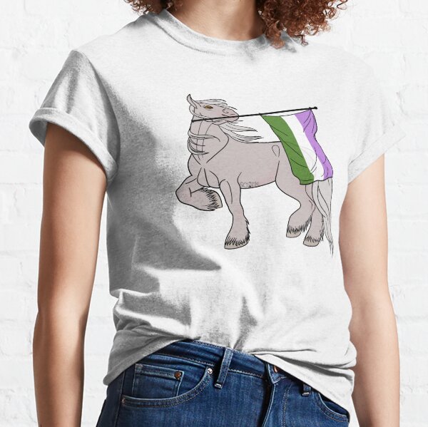 Aperçu de l'œuvre Genderqueer flag (white draft) [Queer horse] créée et vendue par ScotisFr.