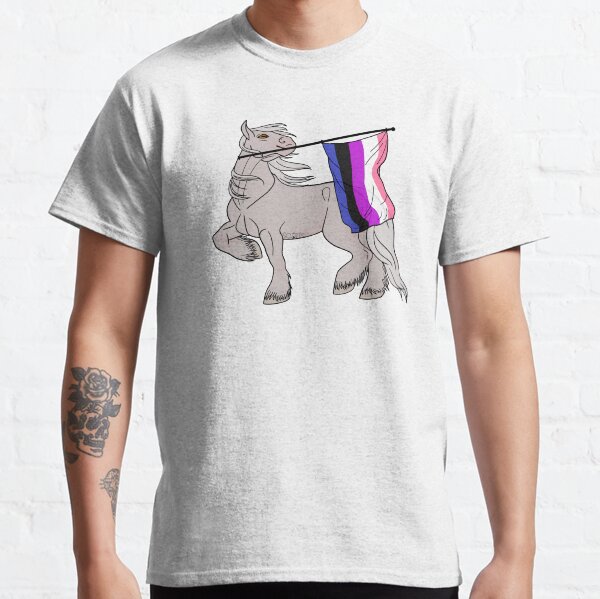 Aperçu de l'œuvre Genderfluid flag (white draft) [Queer horse] créée et vendue par ScotisFr.