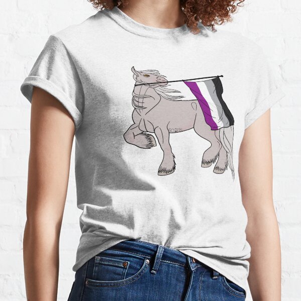 Aperçu de l'œuvre Asexual flag (white draft) [Queer horse] créée et vendue par ScotisFr.