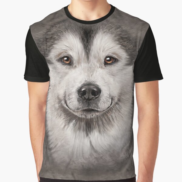 Mens Womens Alaskan Malamute Face 3d Gift Graphic T-Shirt