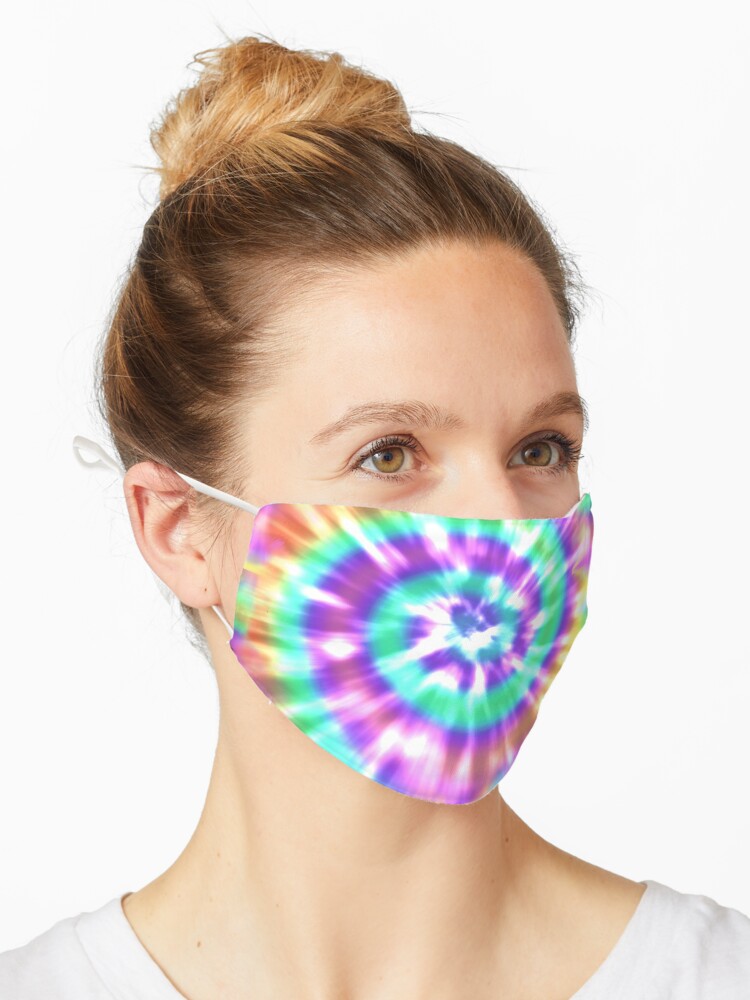 Rainbow Tie Dye Aesthetic Pink Purple Blue Teal Yellow Orange Mask By The Goods Redbubble