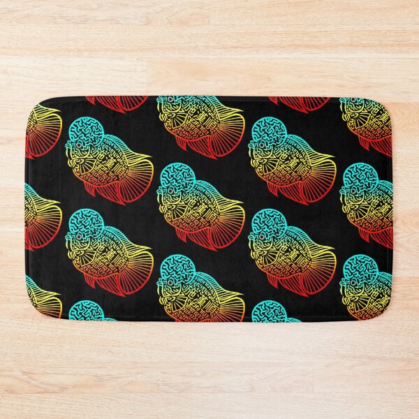 Artikelvorschau, Flowerhorn Cichlid Logo in Neonfarbe entworfen und verkauft von Nosnah.