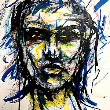 Artwork thumbnail, abstract portrait by Riley Day/plush