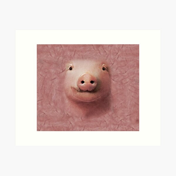 Pig Greeting Cards and Magnets Cute Pig Art Hogs and Kisses Art Print Farm Animal Art Print Pink Pig Print Pig Lover Gift Ideas