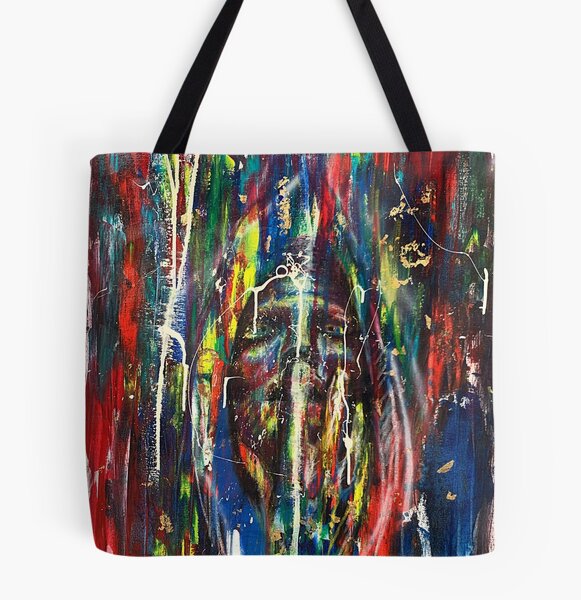 Neoprene Tote Bag - Navy Abstract Print