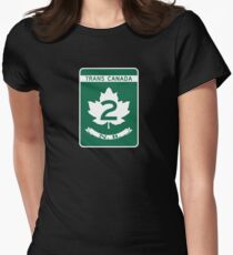 New Brunswick, Trans-Canada Highway Sign Women's Fitted T-Shirt