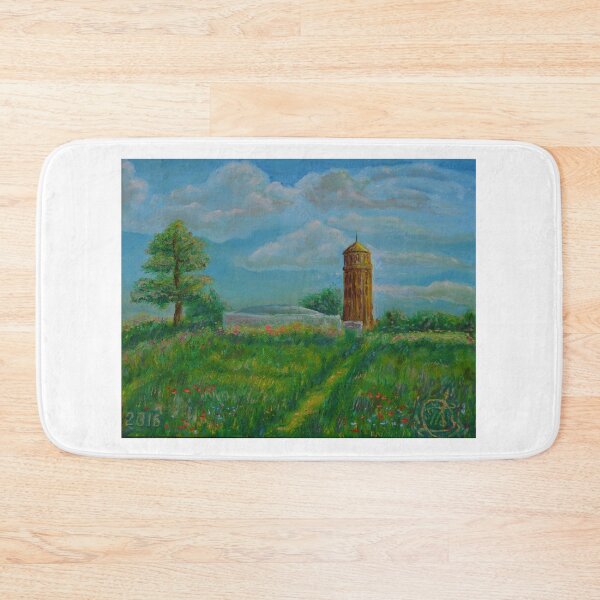 Item preview, Oil Painting - Linton Water Tower, Cambridgeshire 2016 designed and sold by Igor Pozdnyakov.