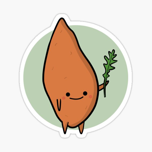 Pat the sweet potato and his rocket friend. Sticker
