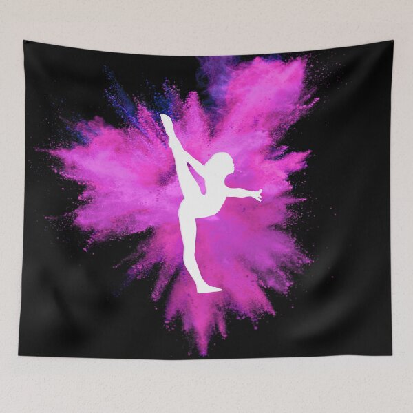 Item preview, Gymnast Silhouette - Pink Explosion  (On Black)  designed and sold by Flexiblepeople.