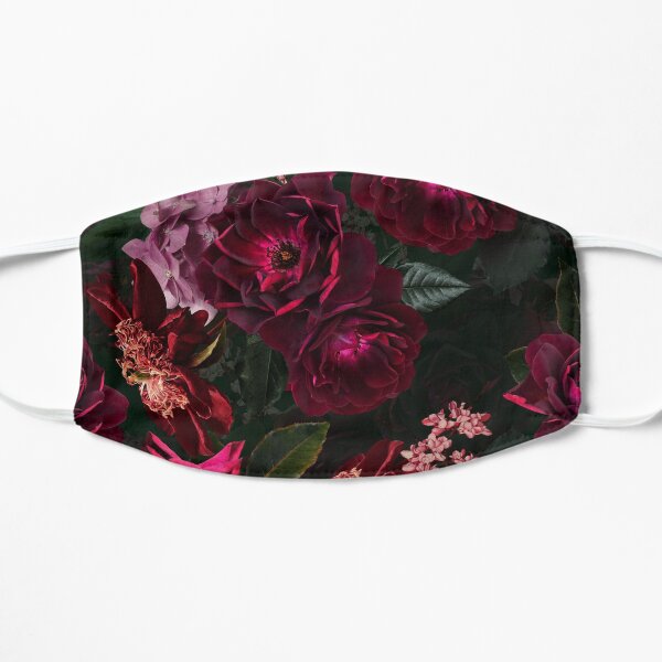 Antique Midnight Botanical Flower Rose Garden Flat Mask