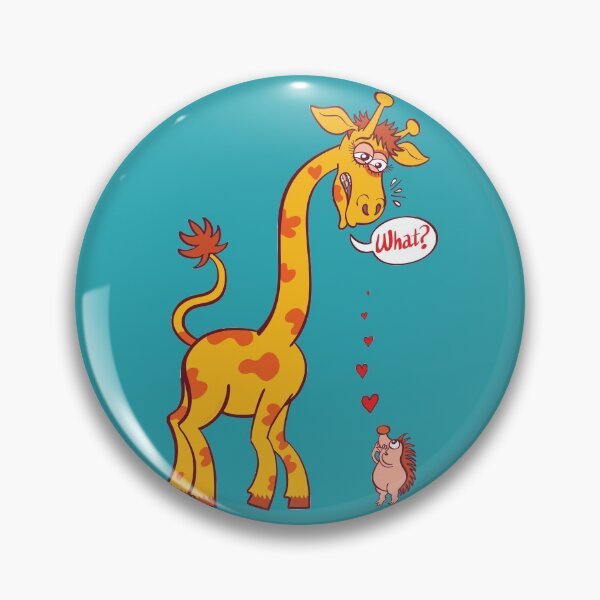 Item preview, Cheeky hedgehog making a declaration of love to a tall giraffe designed and sold by Zoo-co.