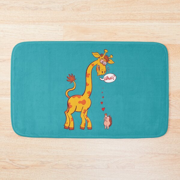 Item preview, Cheeky hedgehog making a declaration of love to a tall giraffe designed and sold by Zoo-co.
