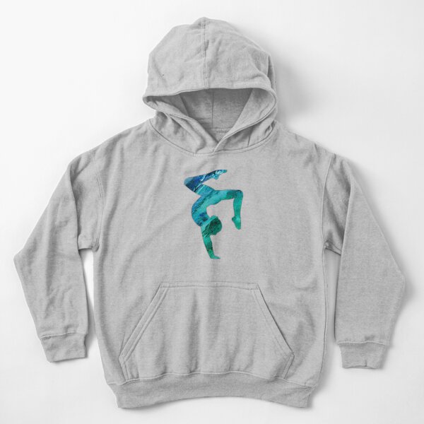 Green & Blue Stag Handstand Kids Pullover Hoodie