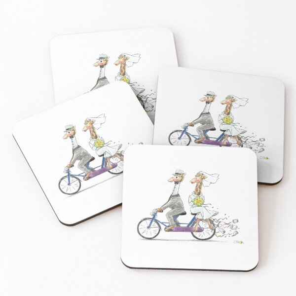 Item preview, Wedding giraffes on bicycle designed and sold by CuteCartoon.