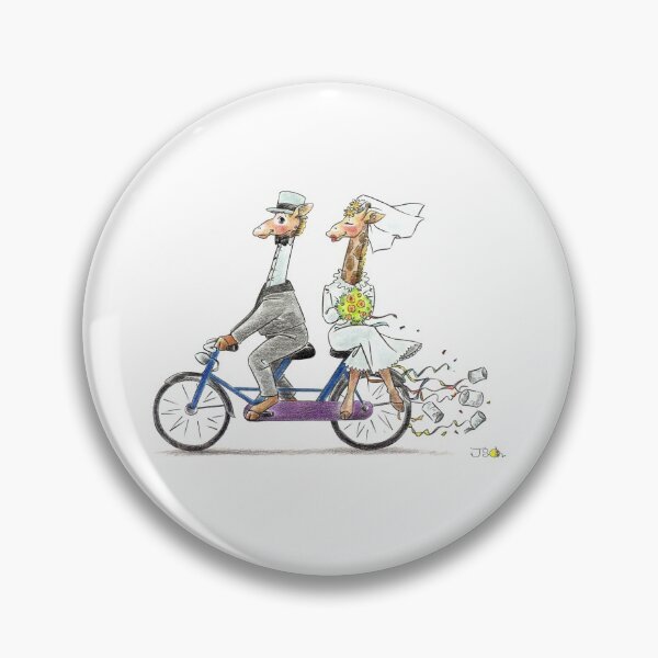 Item preview, Wedding giraffes on bicycle designed and sold by CuteCartoon.