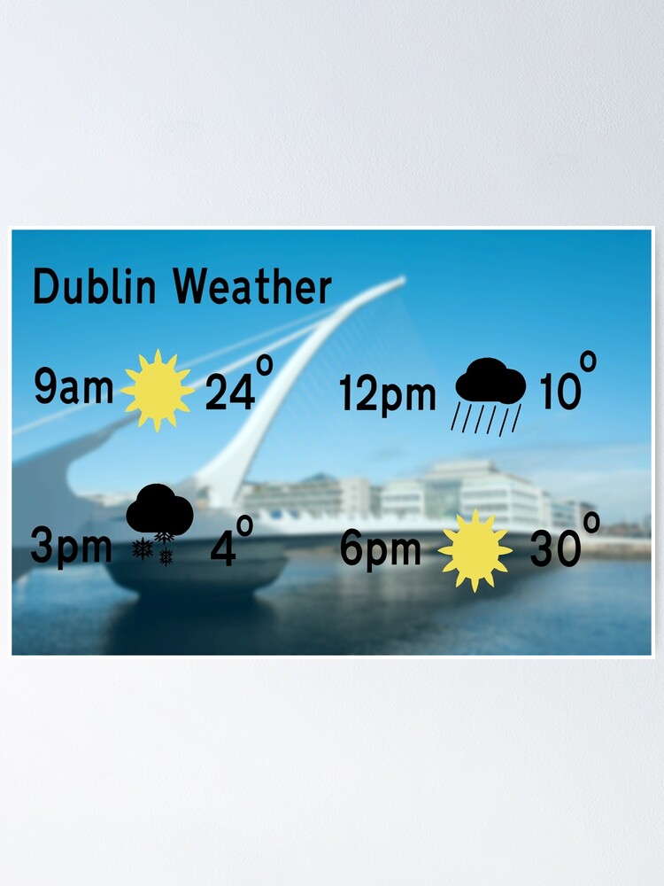 "Dublin Ireland Weather Forecast - Changeable." Poster By Funkyworm ...