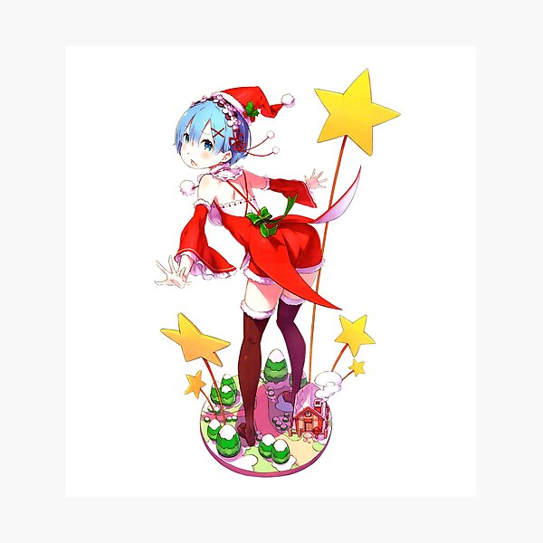 Re Zero Rem Merry Christmas Photographic Print For Sale By Miroteiempire Redbubble
