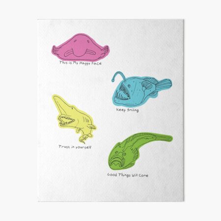 This is my happy face - blob fish Art Board Print for Sale by  BumbleBearArtUK