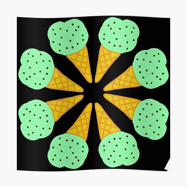 "Choc Mint Ice Cream Cone Mandela" Poster by Pultzar Redbubble