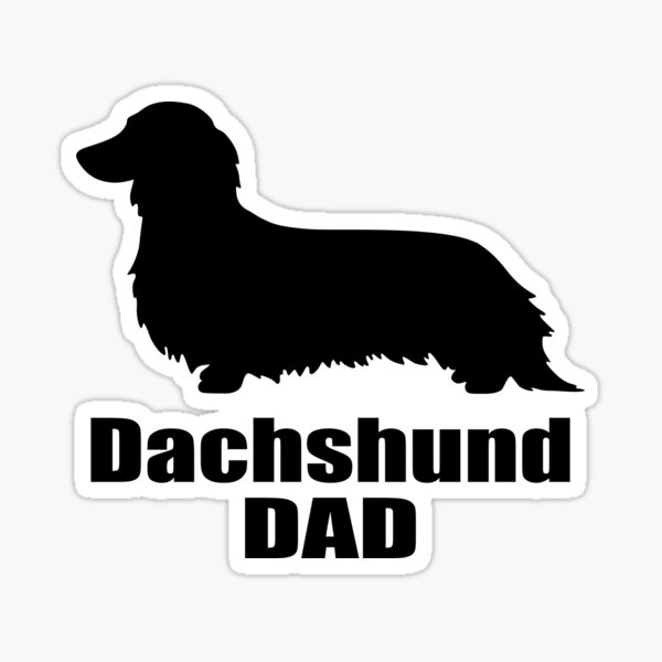Long Haired Dachshund Dad Sticker