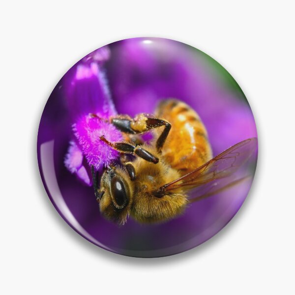 Item preview, Bee on purple flower designed and sold by Samvara.