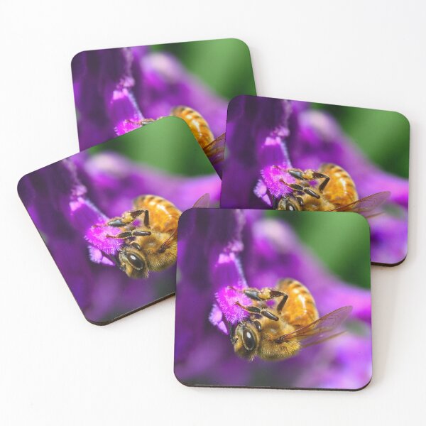 Item preview, Bee on purple flower designed and sold by Samvara.