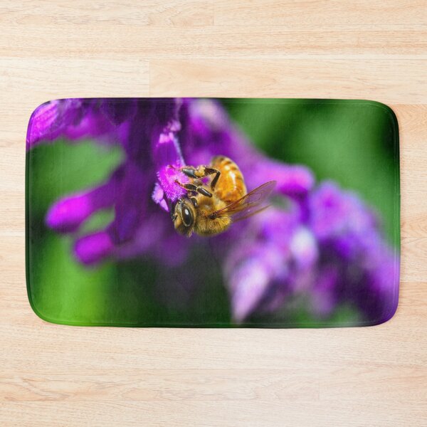 Item preview, Bee on purple flower designed and sold by Samvara.