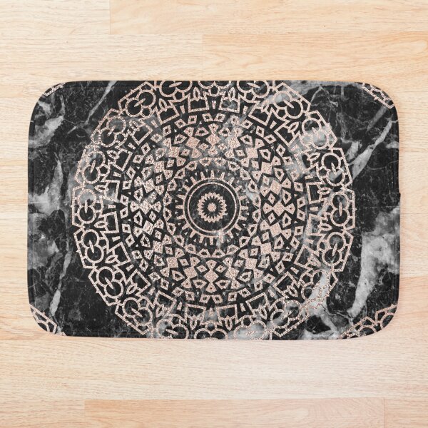 Item preview, Marble mandala - deco rose gold on black designed and sold by marbleco.