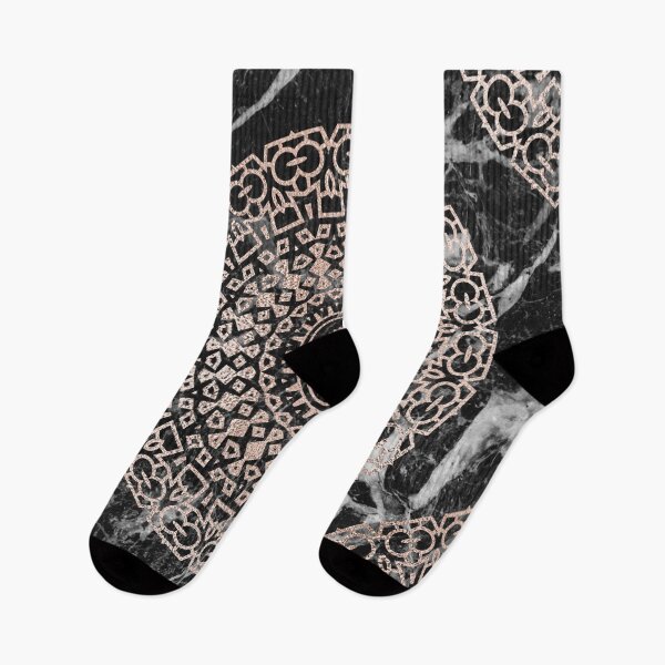 Item preview, Marble mandala - deco rose gold on black designed and sold by marbleco.