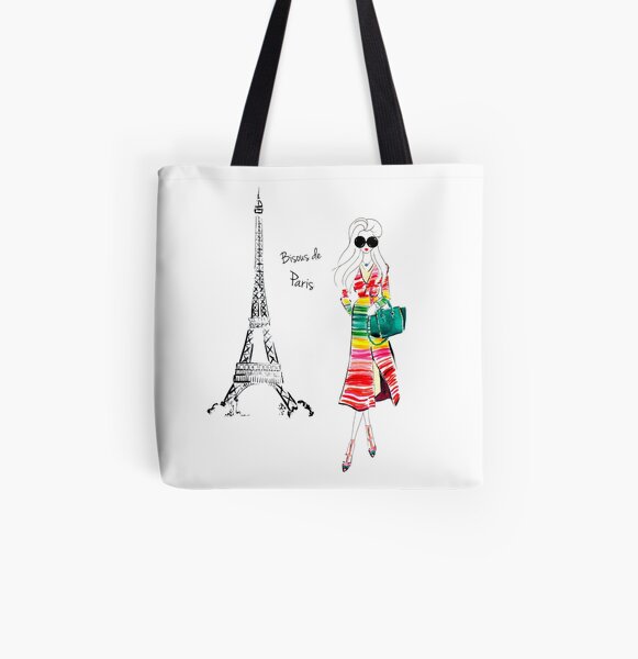 Bisous Paris All Over Print Tote Bag