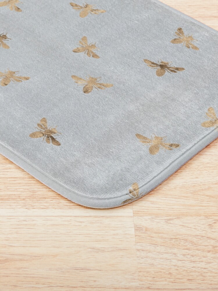 Alternate view of Rose Gold Bees Pattern Bath Mat