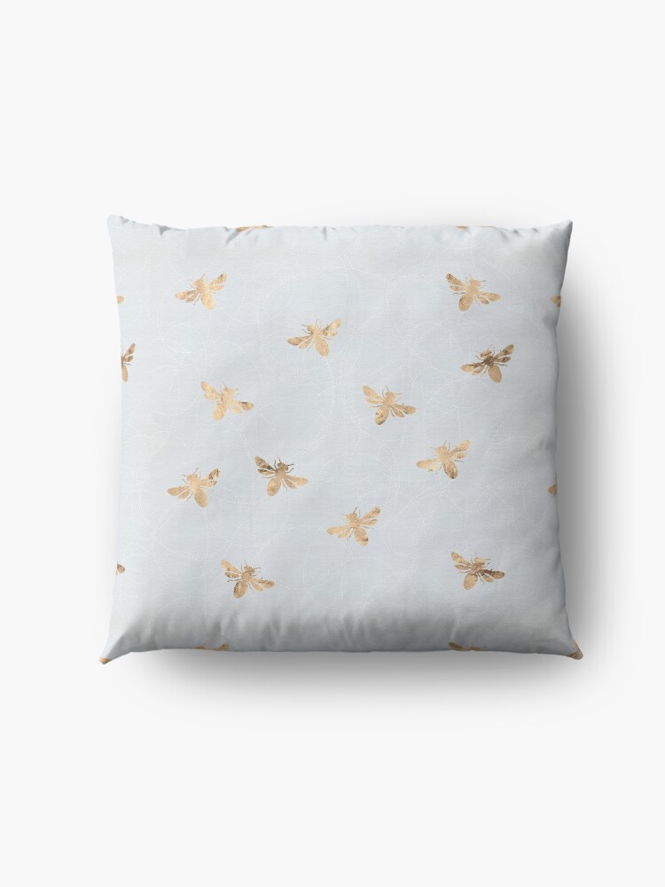 Alternate view of Rose Gold Bees Pattern Floor Pillow