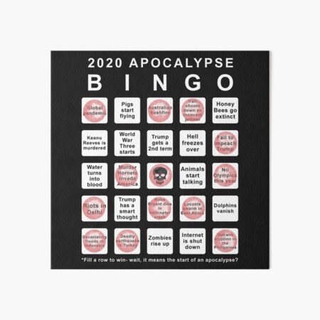 "2020 Apocalypse Bingo Card" Art Board Print by RaptorDance | Redbubble