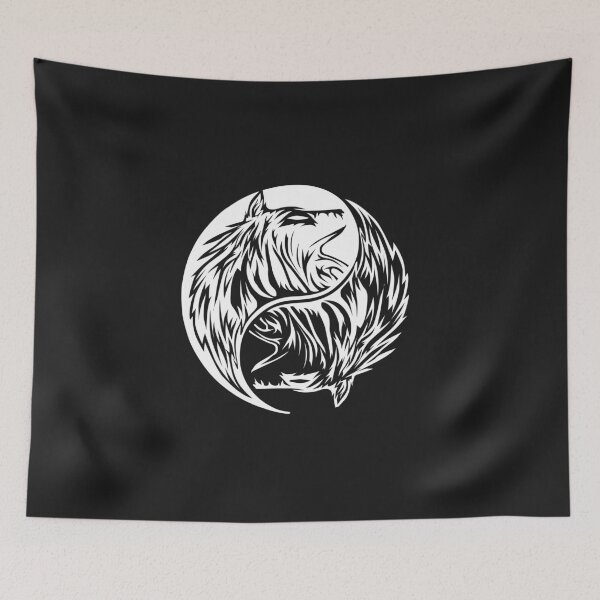Item preview, two wolves that form yin yang shirt design designed and sold by gideonm.