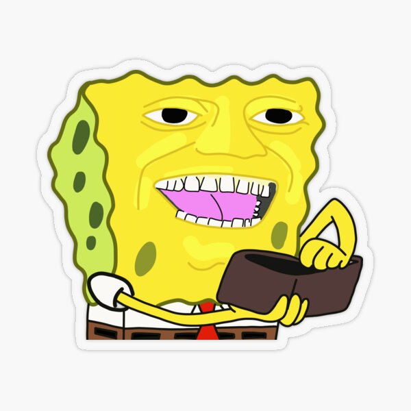 "Spongebob's wallet meme" Sticker by yellowwpaint Redbubble