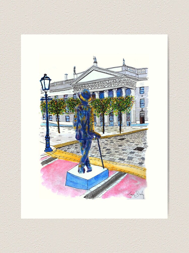 Thumbnail 1 of 3, Art Print, James Joyce and the GPO (Dublin, Ireland) designed and sold by eolai.