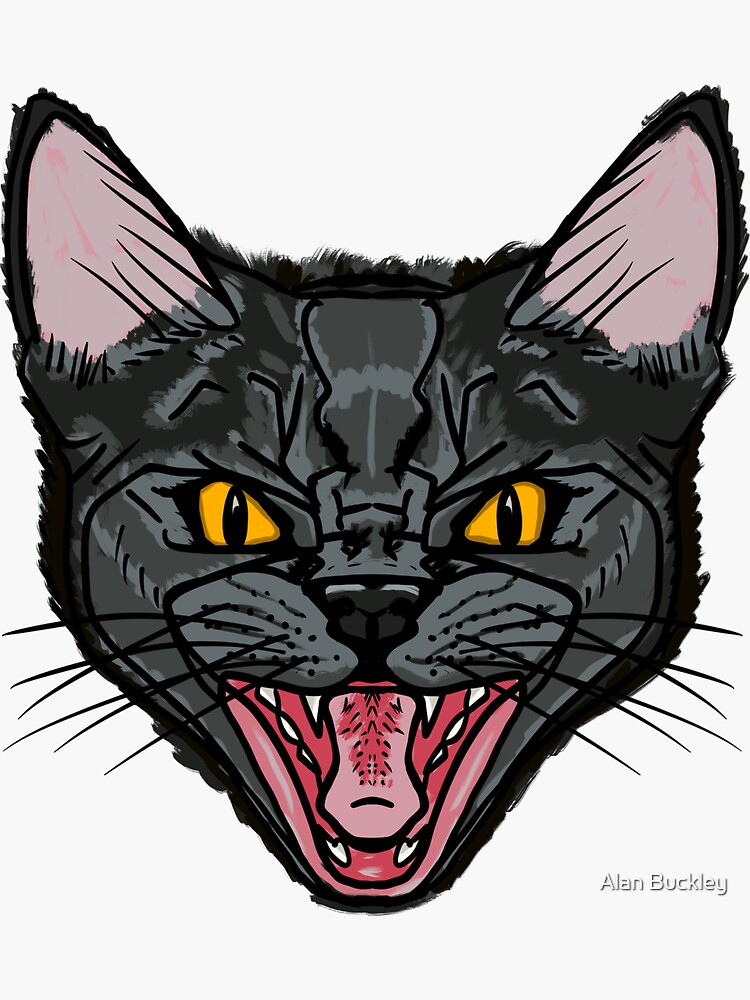 "Angry cat" Sticker by Luggs | Redbubble