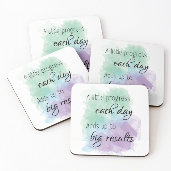 Item preview, A little progress each day motivation quote work hard be consistent watercolor designed and sold by katew162.