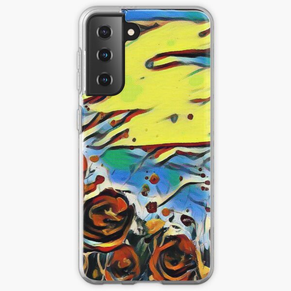 Poppy Circle 2 designed and created by (c) Janet Watson Art Samsung Galaxy Soft Case