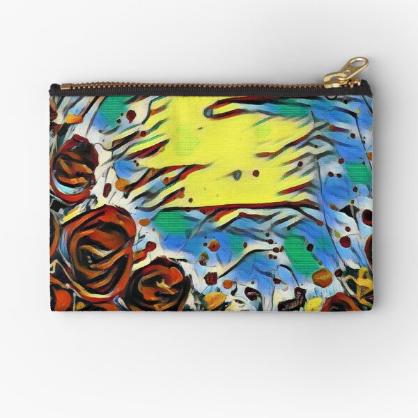 Poppy Circle 2 designed and created by (c) Janet Watson Art Zipper Pouch